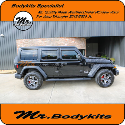 Mr Bodykits Quality Weathershield Window Visor For Jeep Wrangler 2018-2024 JL 4 Door (Set of 4)