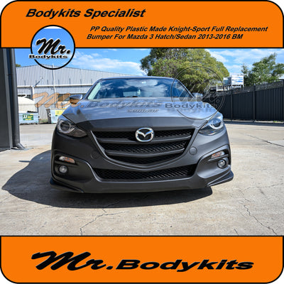 Plastic Knight-Sports Complete Front Bumper For Mazda 3 2013-2016 Sedan/Hatch BM