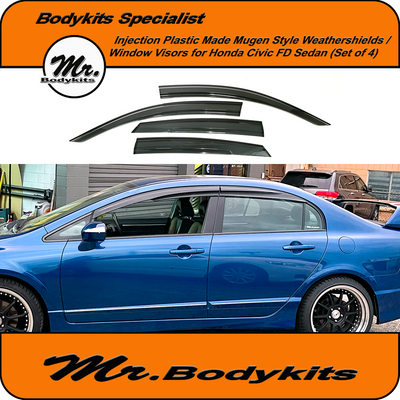 Mugen Style Weathershields / Window Visors for Honda Civic FD Sedan 2006-2012