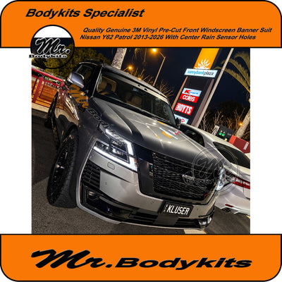 Genuine 3M Vinly Pre-Cut Front Windscreen Banner For Nissan Y62 Patrol 2013-2026