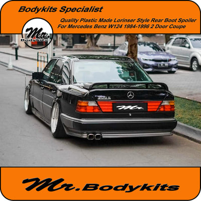 Mercedes Benz E-Class W124 1984–1996 (C124 Coupe) Lorinser Style Rear Spoiler Wing – Durable Plastic Made