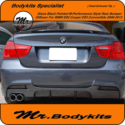 M Performance Style Rear Bumper Diffuser Lip For BMW E92 / E93, 3 Series 2006-2013