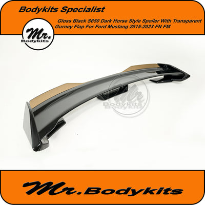 S650 Dark Horse Style Rear Spoiler For Ford Mustang 2015-2023 FN FM, Gloss Black