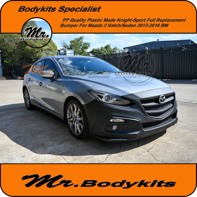 Plastic Knight-Sports Complete Front Bumper For Mazda 3 2013-2016 Sedan/Hatch BM