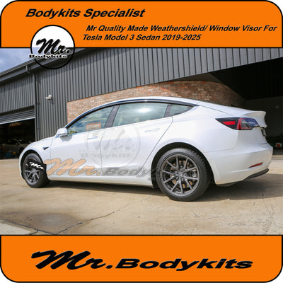 Mr Bodykits Quality Weathershield Window Visor For Tesla model 3 2019-2025 Sedan (Set of 4)