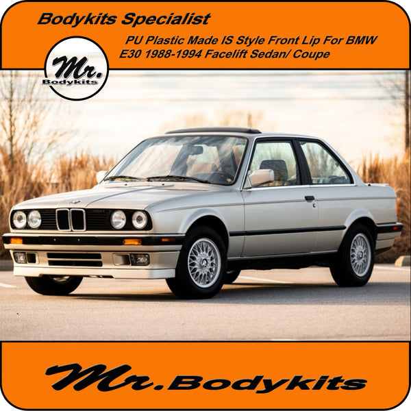 BMW E30 Facelift 8894 IS Style Front Bumper Lip Spoiler, PU Plastic