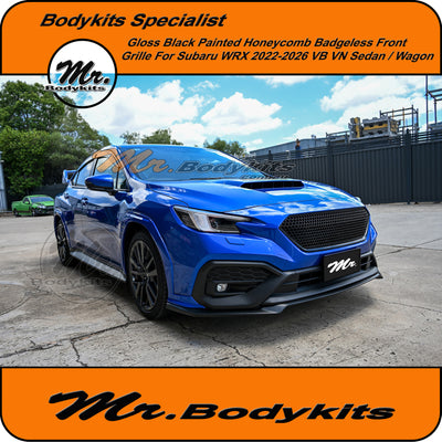 Subaru WRX 2022-2026 VB VN Front Replacement Grille For Sedan / Wagon, Quality Gloss Black.