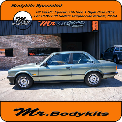 PP Plastic M-Tech 1 Side Skirt Suit BMW E30 1982-1994 Sedan/Coupe, By Mr Bodykits