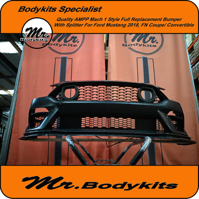 Quality AMPP Mach 1 Style Front Bumper For Ford Mustang 2018-2022 FN, Mr Bodykits