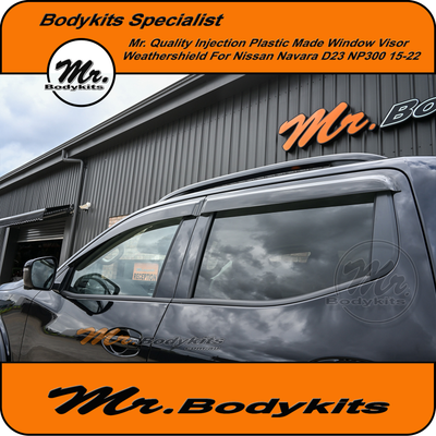 Nissan Navara D23 NP300 Dual Cab Window Visors Weathershields 2015-2025 - Premium Quality