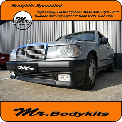 190E AMG Style Front Bumper For Mercedes Benz W201 1982-1993, Injection Plastic Made