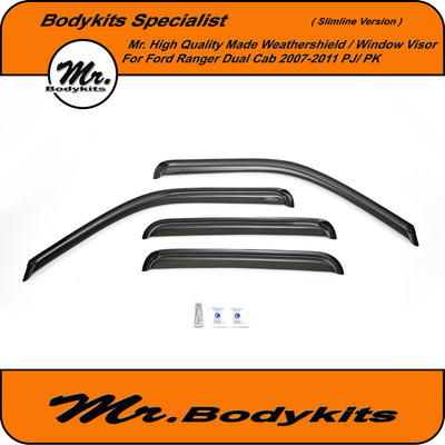 Quality Weathershield Window Visor For Ford Ranger 2007-2011 Dual Cab PJ/PK, Slimline
