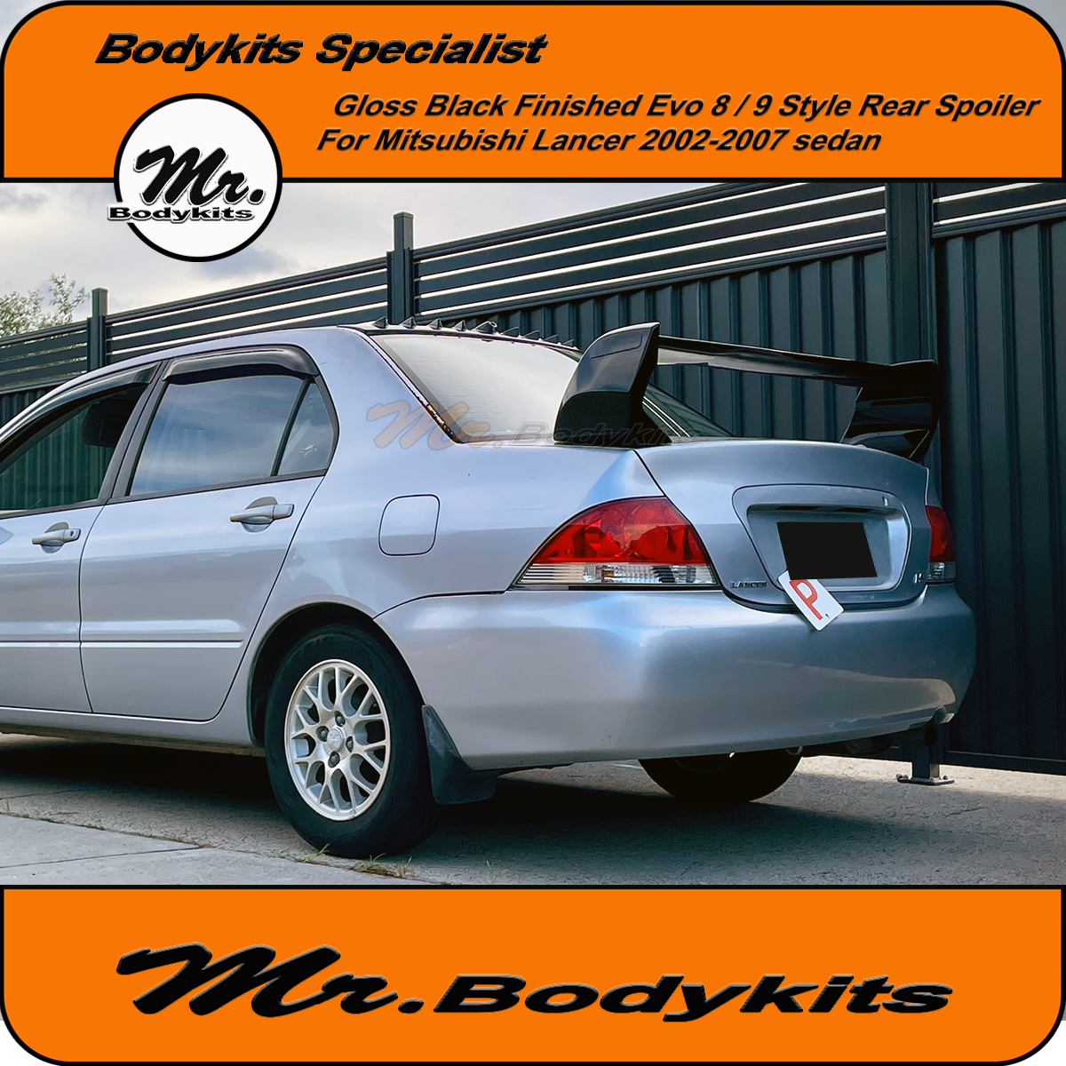 Gloss Black Plastic EVO 8 Style Made Rear Spoiler For Mitsubishi Lance ...