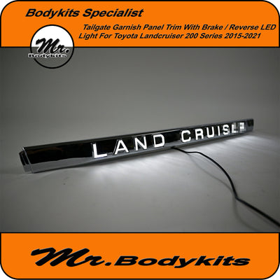 Landcruiser 2015-2021 CHROME Tailgate Garnish Trim With Brake/ Reverse LED light