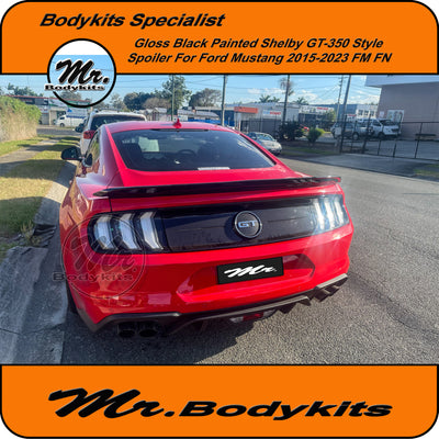 Ford Mustang 15-23 FM FN Gloss Black Painted Shelby GT350 Spoiler Wing, Mr Bodykits