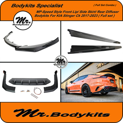MP Style Front Lip, Side Skirt, Rear Lip With Diffuser For Kia Stinger 2017-2023 ( Bundle Deal )