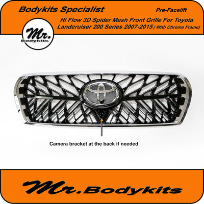 Toyota Landcruiser 200 Series Spider Mesh Front Grille (Chrome Surround) for 2007-2015 (Pre-Facelift)