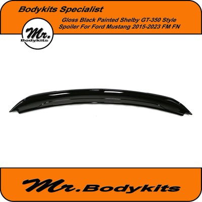 Ford Mustang 15-23 FM FN Gloss Black Painted Shelby GT350 Spoiler Wing, Mr Bodykits