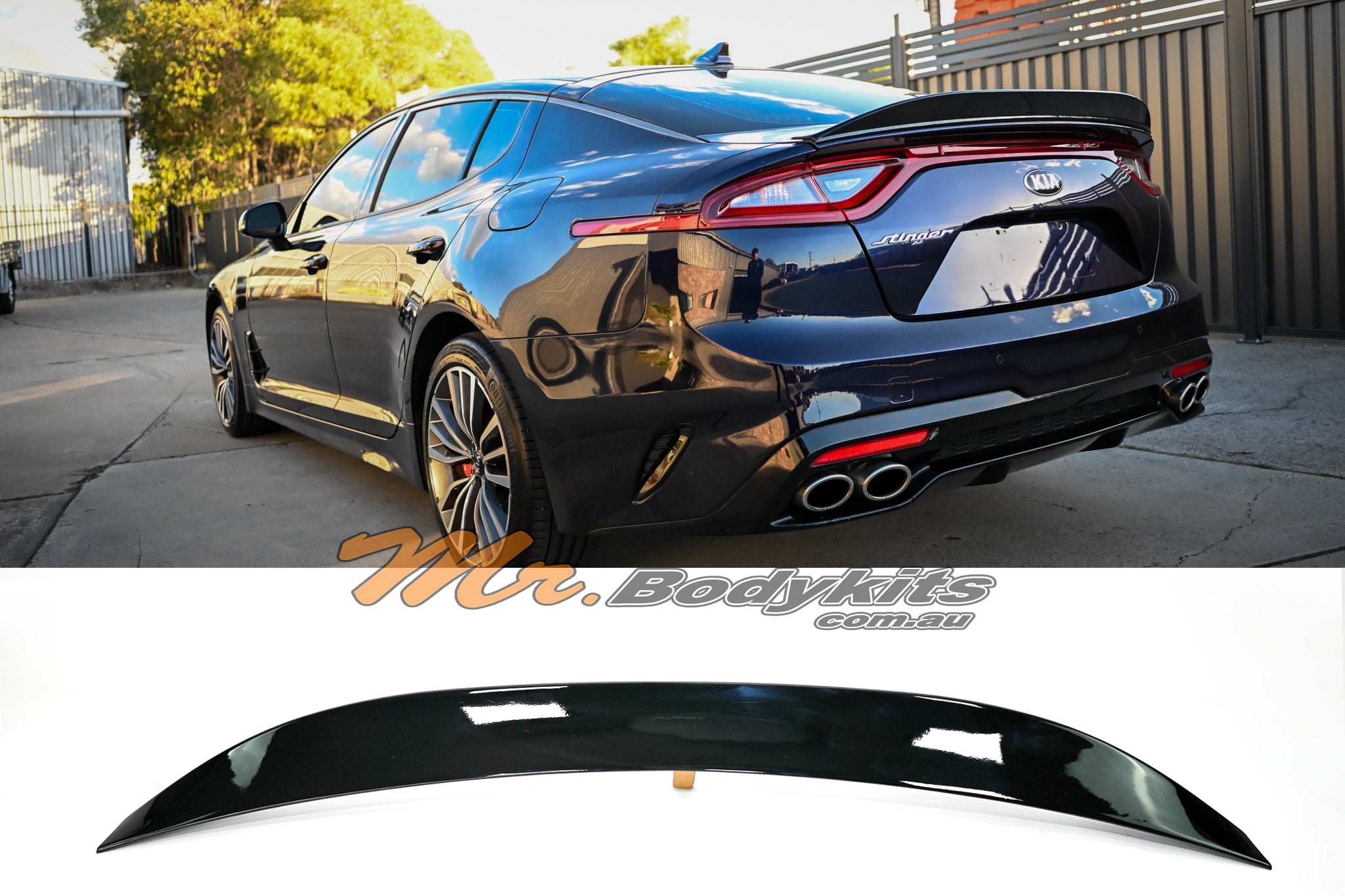 Kia Rear Spoiler Gloss Black Painted MP Rear Boot Spoiler Wing For Kia Stinger 2017-202 ...