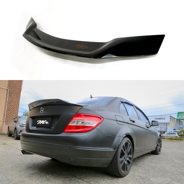 For 2008-2014 Mercedes Benz C W204 C180 C200 Car Rear Window Roof Spoiler Wings Bodykit Black - View #2