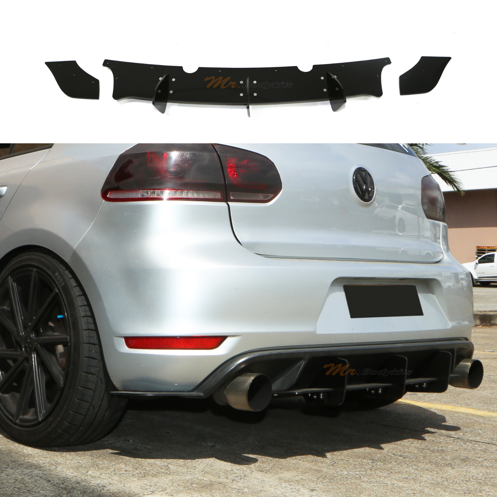 Rear Diffuser Kits Suit Volkswagen VW Golf 6 / MK VI GTI Factory Rear ...