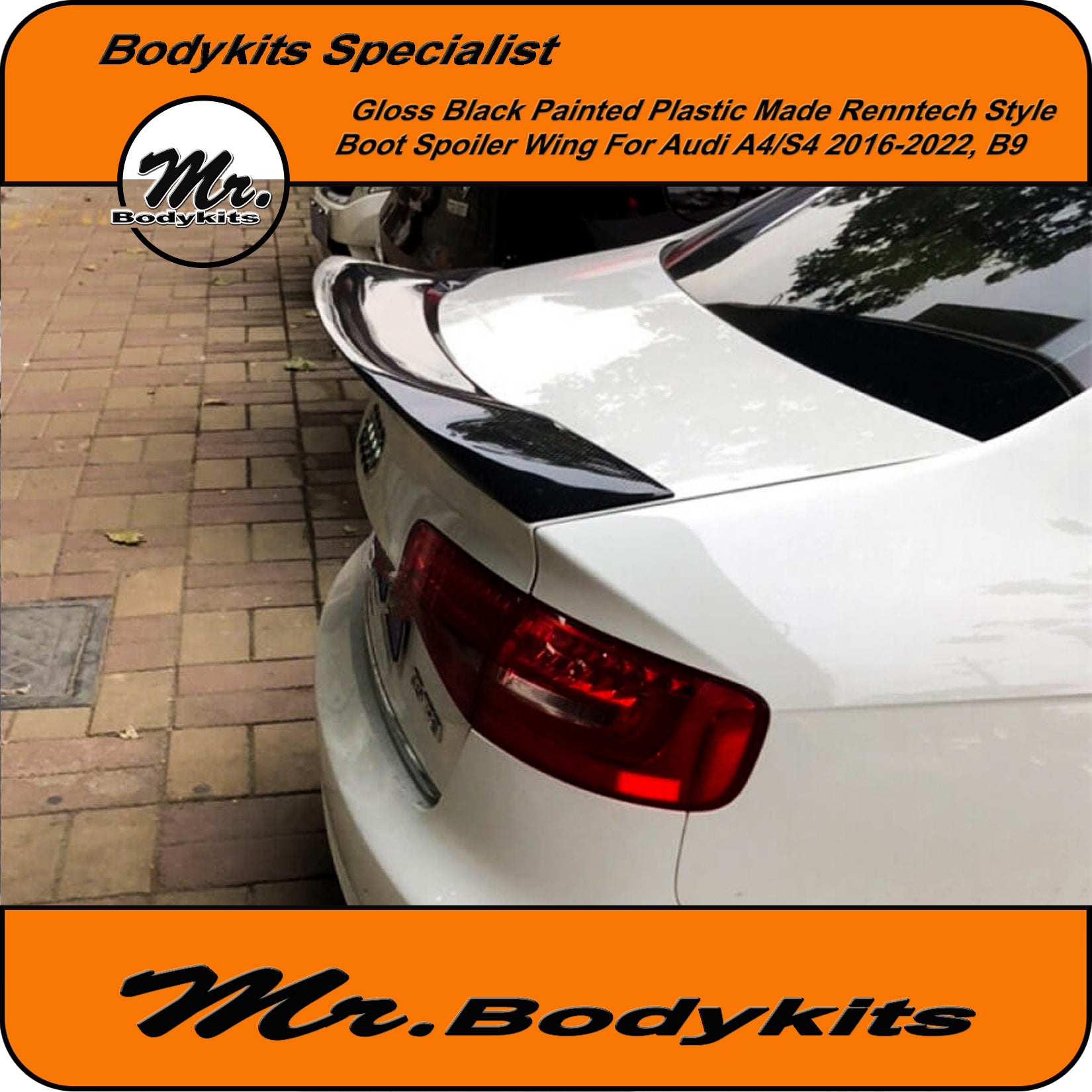 Gloss Black Finished Renntech Style Boot Spoiler Wing For Audi A4