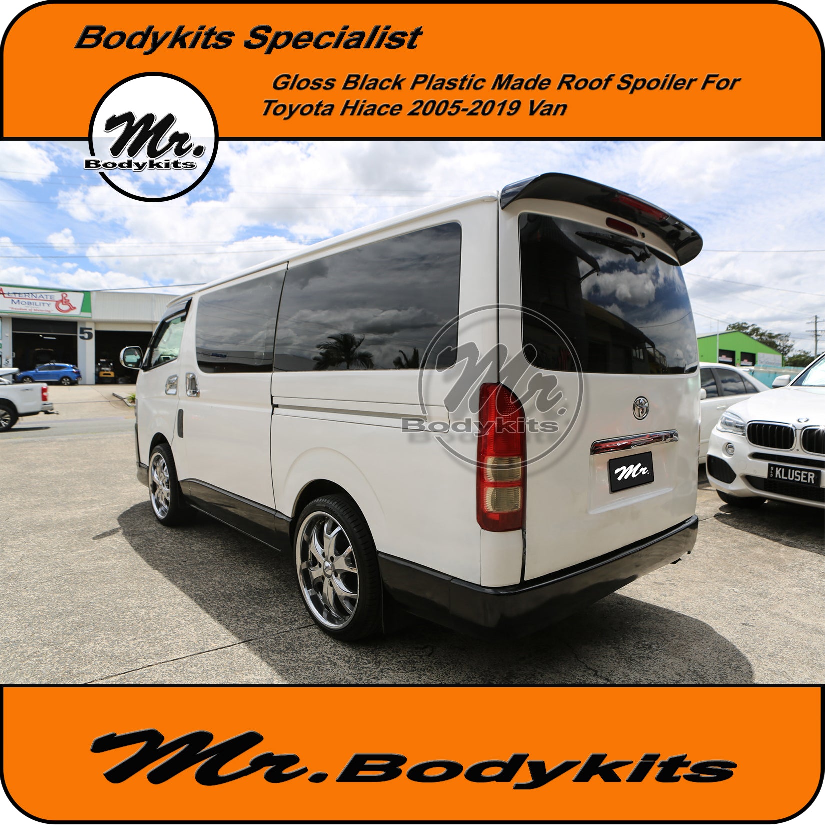Gloss Black HM Style Rear Boot Spoiler Wing Suitable For Toyota Hiace ...