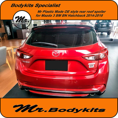 Mr Plastic Made OE Style Roof Spoiler For Mazda 3 2014-2018 BM BN Hatchback