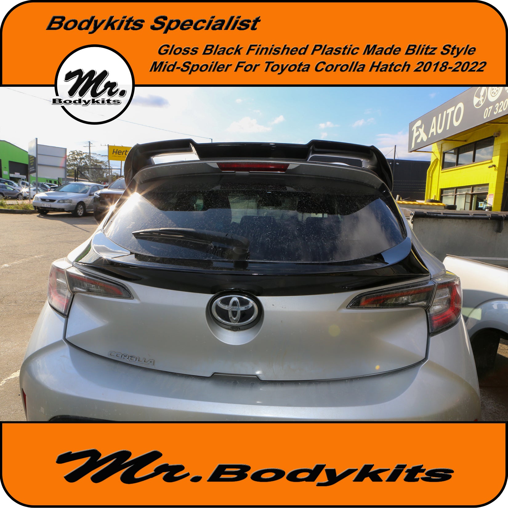 thumbnail image 2 of IKON MOTORSPORTS Blitz Roof Spoiler For 2019-2025 Toyota Corolla Hatchback & GR Corolla – Painted #218 Black 2 of 6