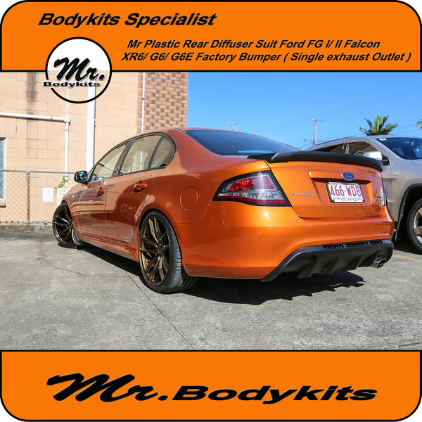Plastic Rear Bumper Diffuser (Single Exhaust Outlet) For Ford Falcon F ...