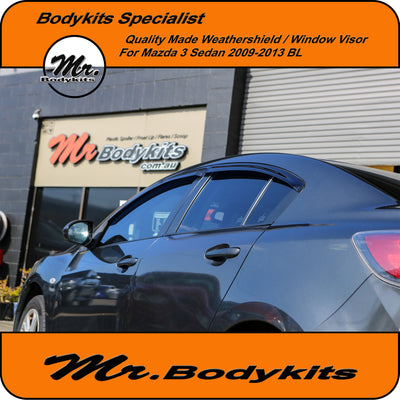 Mr Bodykits Quality Weathershield Window Visor For Mazda 3 Sedan 2009-2013 BL