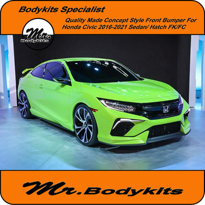 Quality Made Concept Style Plastic Front Bumper For Honda Civic FC/FK 10th gen Hatch/Sedan 2016-2021