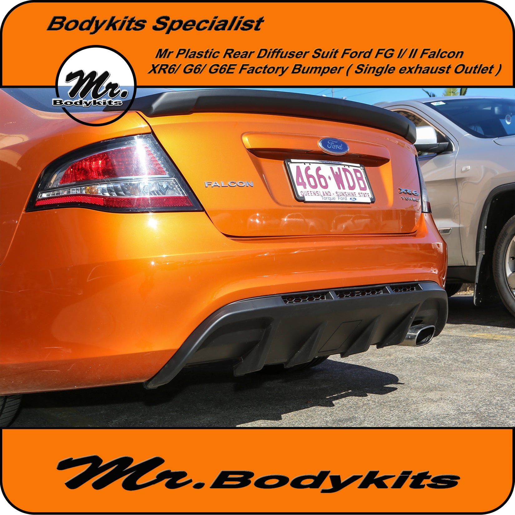 Ford Falcon FG Plastic Rear Bumper Diffuser For Sedan (with XR / G6 Bu ...
