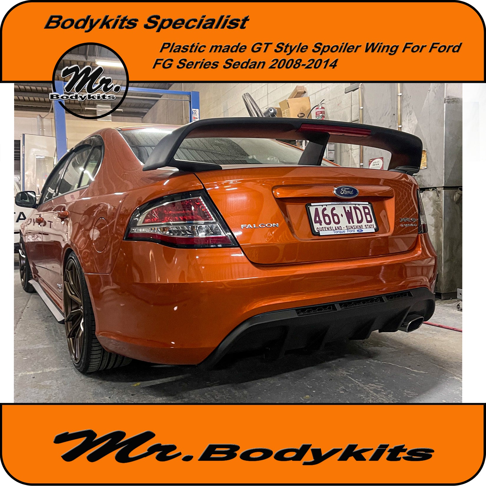 Plastic Made Rear Boot Spoiler Wing GT Style For Ford Falcon FG Sedan ...