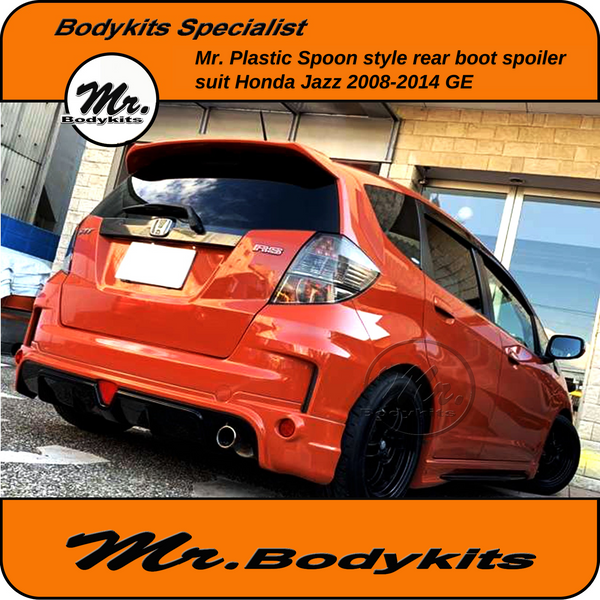 Js Racing Style Jazz Rear Spoiler Honda Jazz GE Plastic Made Spoon Style Rear Roof Spoiler Suit 2008-201 ...