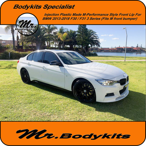 Carbon Look Front Bumper Lip Spoiler For BMW F30 3 Series 2012-2018 (M Style, 2PCS)