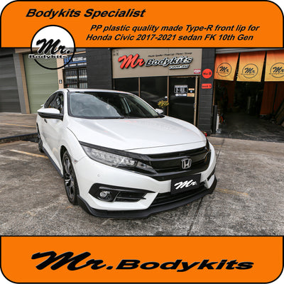 Quality Made PP Injection Plastic Type-R Front Lip for Honda Civic FC/FK Sedan 16-21
