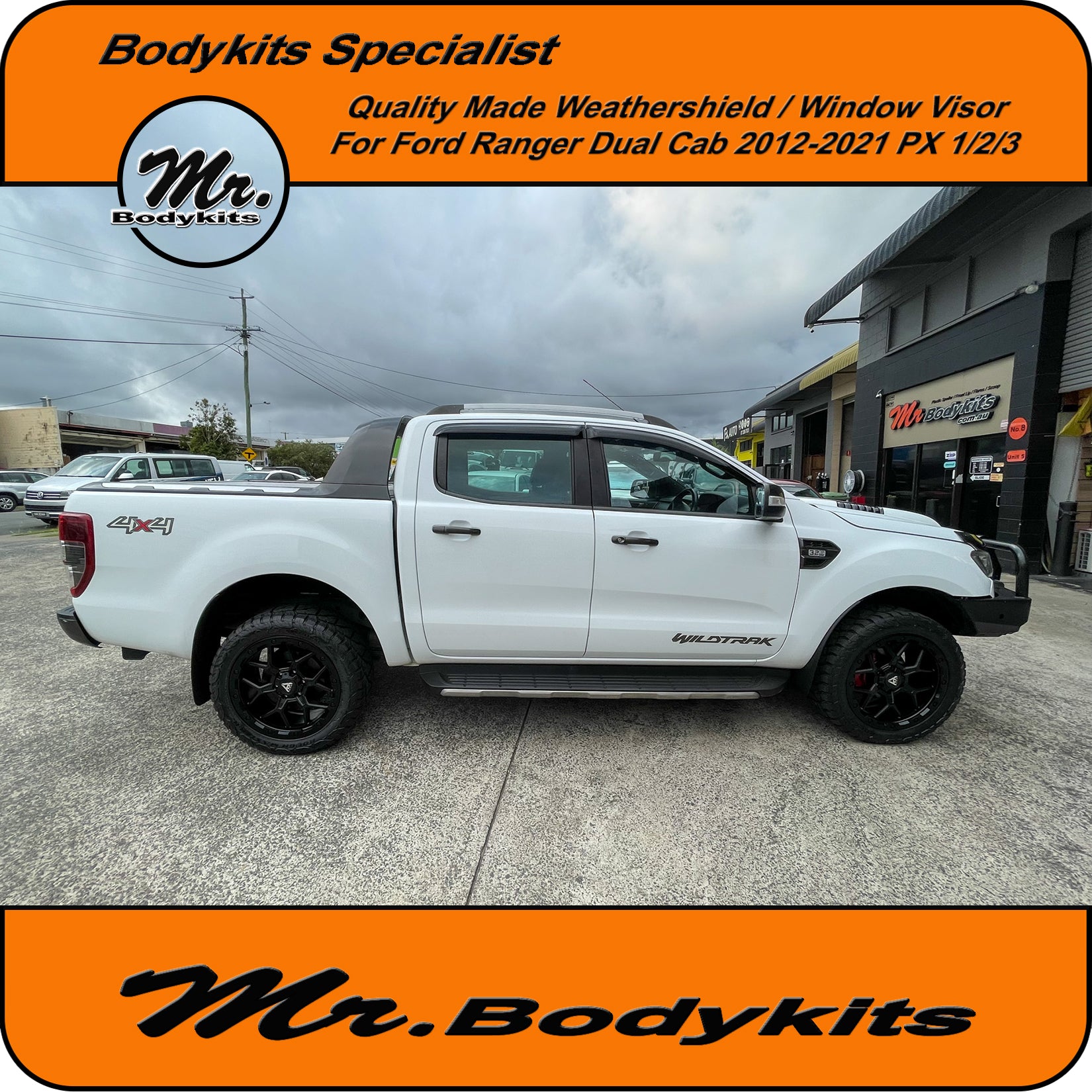 Mr Bodykits Quality Weathershield Window Visor- Ford Ranger Dual-Cab 2
