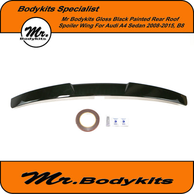 Mr. Gloss Black Painted RS Rear Roof Spoiler Wing For Audi A4 2009-2015 Sedan B8