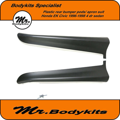 Plastic Mugen style rear bumper pod/apron Suit Honda Civic EK 1996-1998 4D Sedan