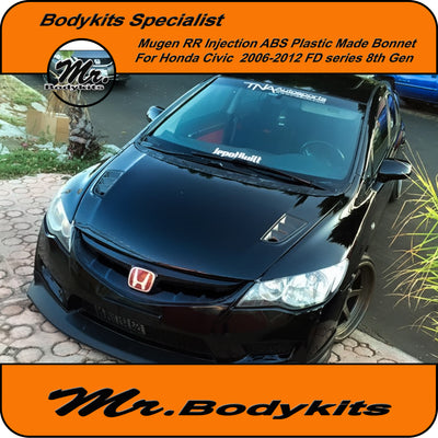 Mugen RR Injection Plastic Vented Bonnet Suit Honda Civic 2006-2012 FD 8th Gen