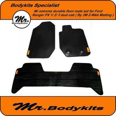Mr extreme durable all weather floor mats set by 3M Z-Web for Ford Ranger 11-20