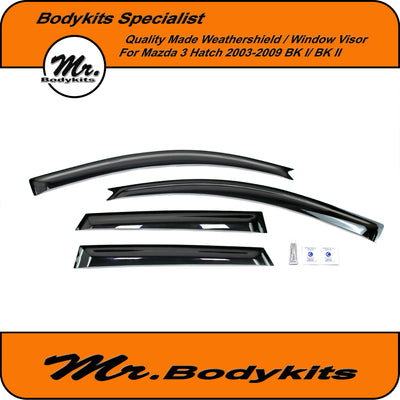 Mr Bodykits Quality Made Weathershield Window Visor For Mazda 3 Hatch 2003-2009 BK