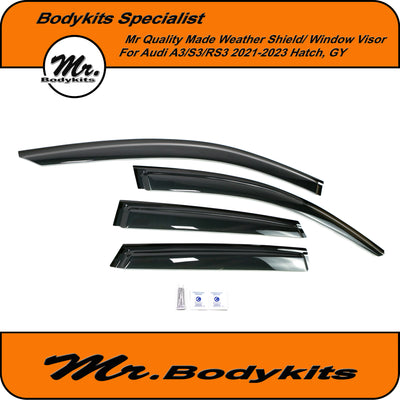 Mr Bodykits Quality Weathershield Window Visor For Audi A3/S3/RS3 Hatch 2021-2023,GY