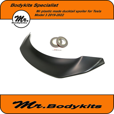 Mr quality plastic made V3 ducktail spoiler wing for Tesla Model 3 2019-2022