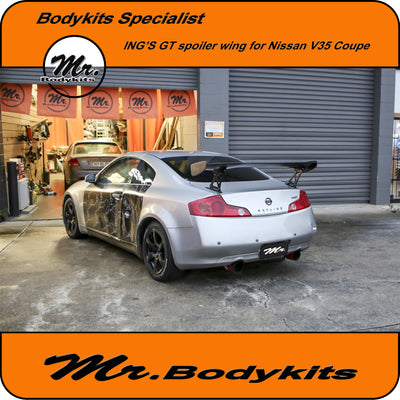 ING'S GT Spoiler Wing For Nissan Skyline V35 Coupe, Solid Plastic made by Mr Bodykits