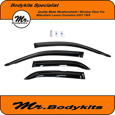 Mr Bodykits Quality Weathershield Window Visor For Mitsubishi Lancer 2000-2006 Evolution 7/8/9 sedan (Set of 4)
