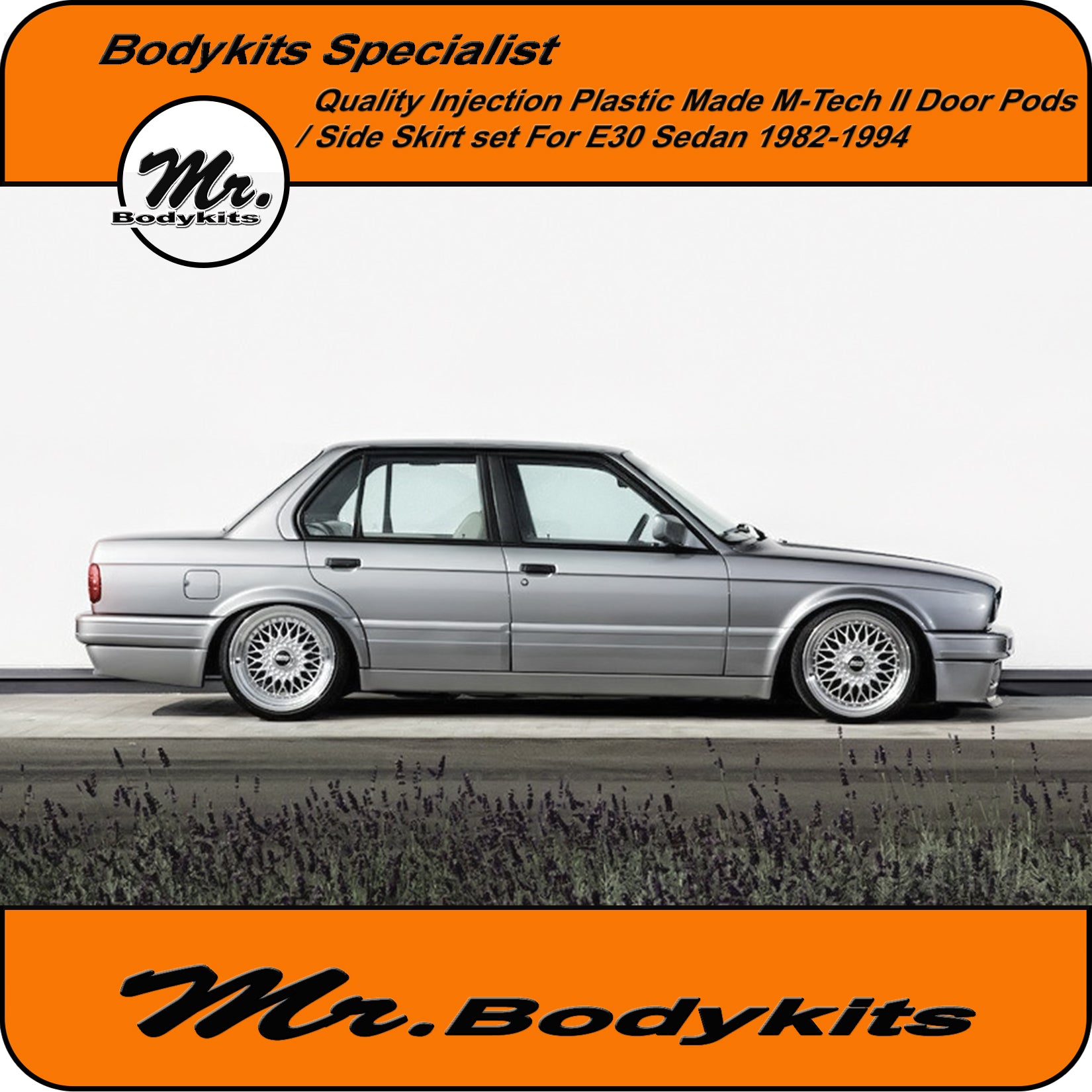 Mr PP Plastic M-Tech Side Skirt  Door Panel Set-BMW E30 1982-1994 S Mr  Bodykits