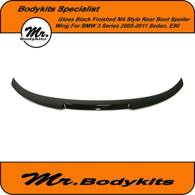 Gloss Black Finished M4 Style Rear Boot Spoiler wing For BMW 3 Series Sedan 2005-2011, E90