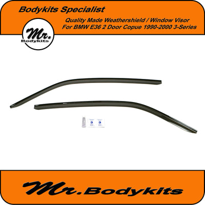 Mr Bodykits Quality Weathershield Window Visor For BMW E36 Coupe 1990-2000